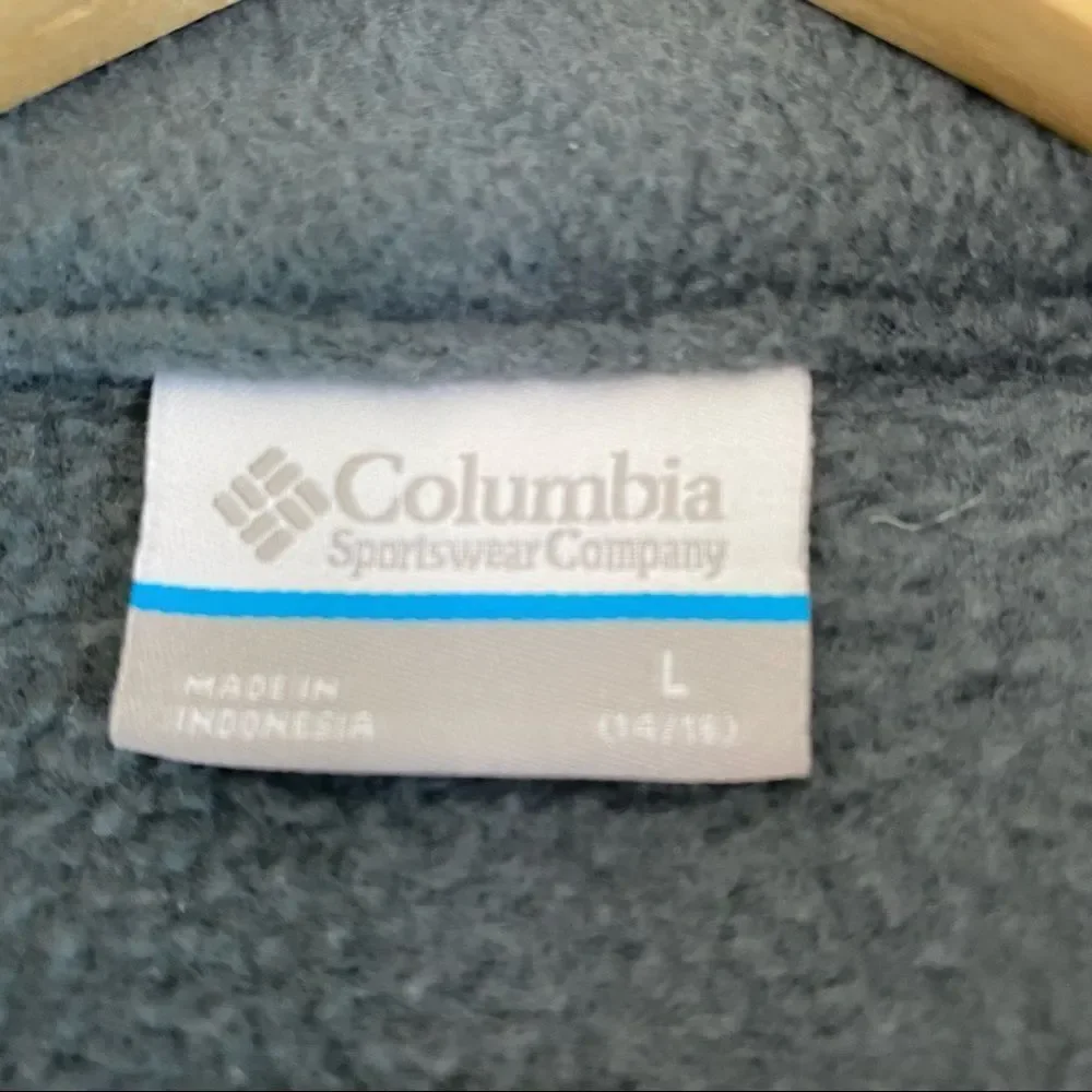 Columbia boys full zip fleece jacket in gray with orange detail size large